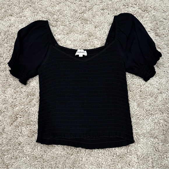 HYFVE Puff Sleeve Sweetheart Neck Top